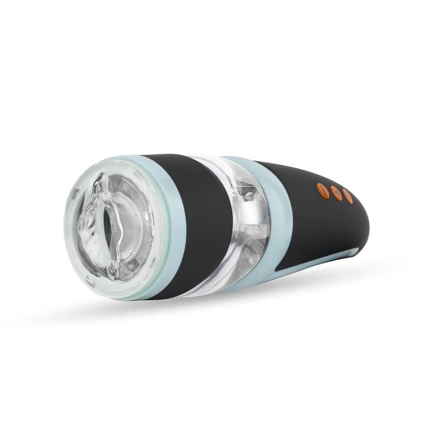 CRUIZR CP02 - akkus, forgó vibráló maszturbátor (fekete-kék) - Image 3