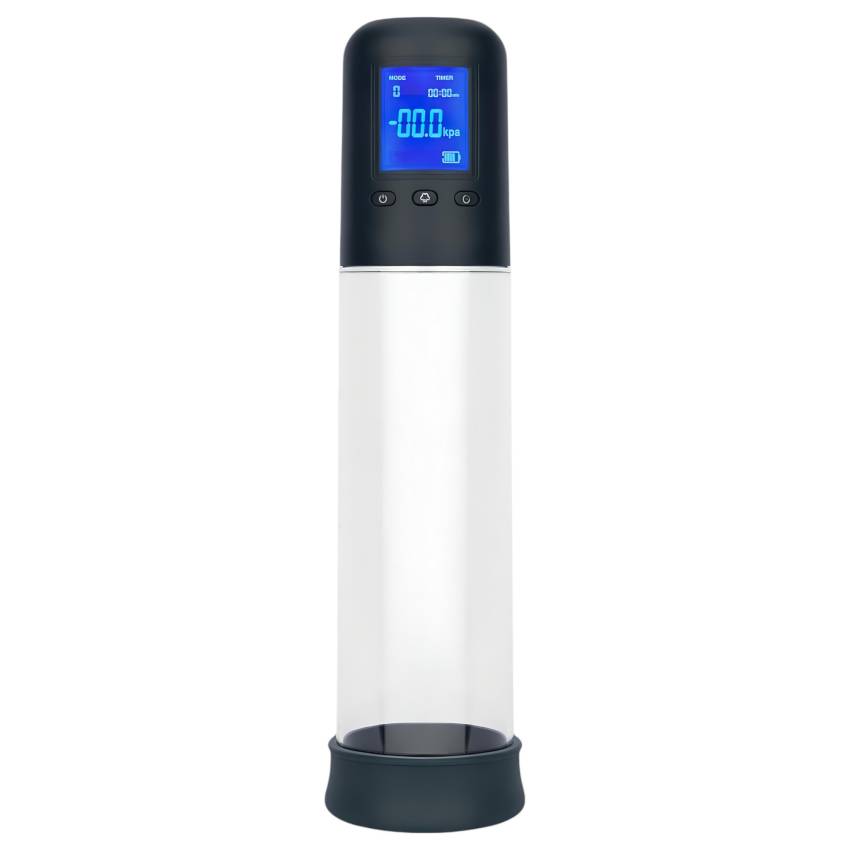 Boners - automatikus LCD péniszpumpa (átlátszó-fekete)
