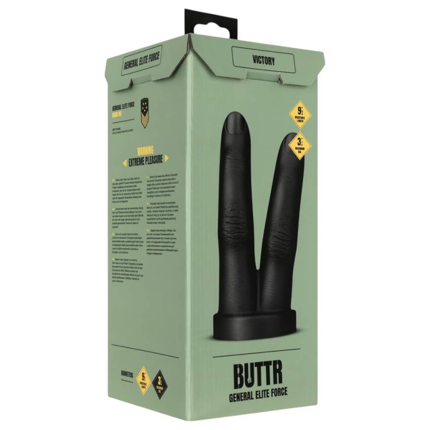 BUTTR Victory - dupla ujj anál dildó (fekete) - Image 9