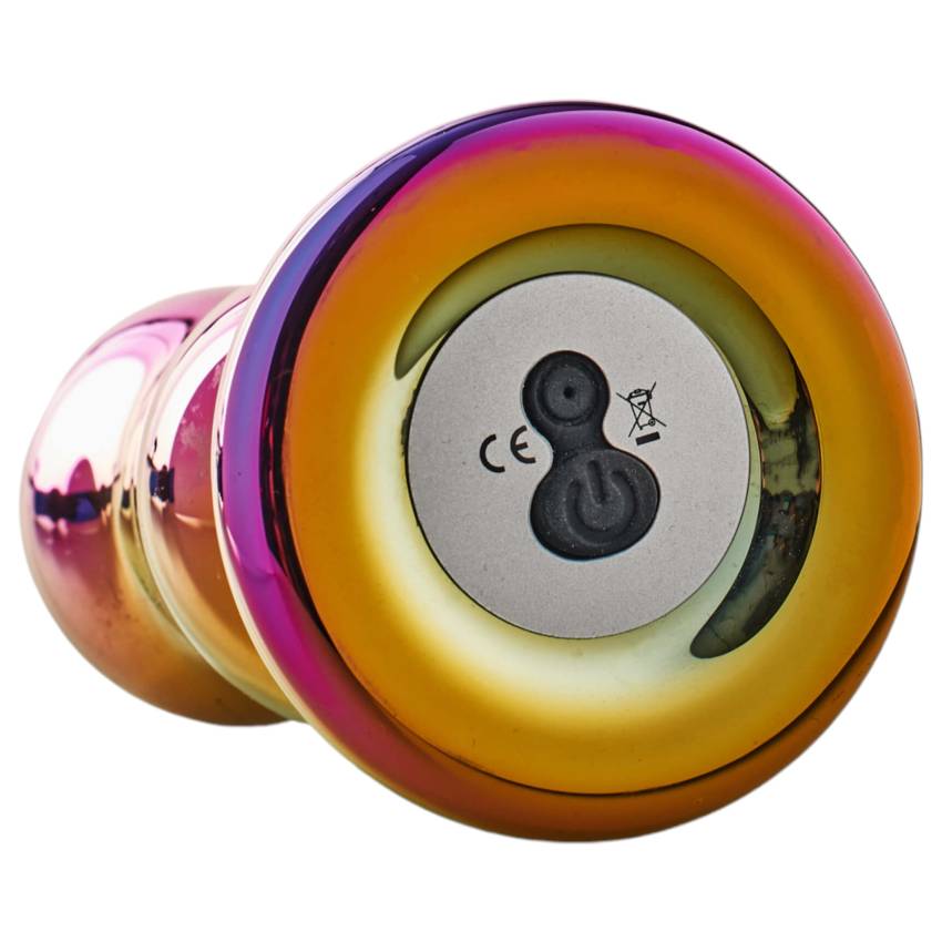 Glamour Glass - rádiós, üveg anál vibrátor - hullámos (színes) - Image 4