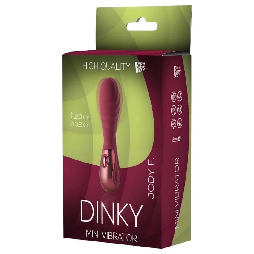 / Dinky Jody F. Mini - akkus, bordázott mini vibrátor (piros) - Image 4