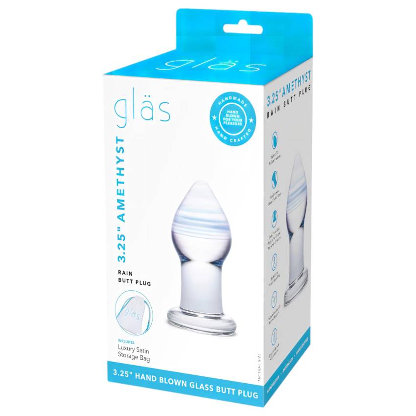 GLAS Amethyst Rain - üveg anál plug (átlátszó lila) - Image 2