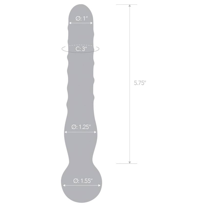GLAS - kétvégű, üveg dildó (átlátszó) - Image 6