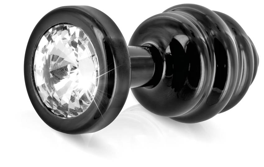 / DIOGOL Anni - bordázott anál plug - fekete - (3cm) - Image 2