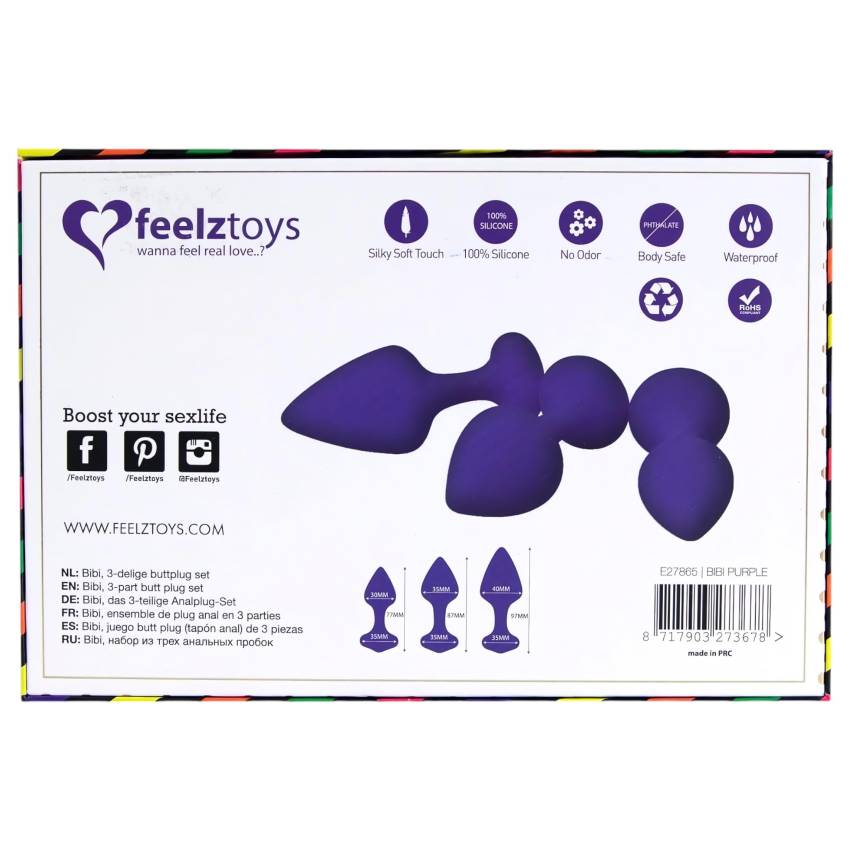 FEELZTOYS Bibi - anál plug szett - lila (3 részes) - Image 3