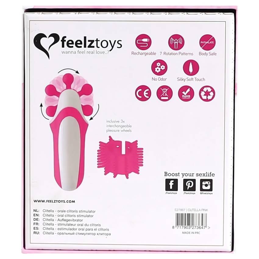 FEELZTOYS Clitella - akkus, forgó, orál vibrátor (pink) - Image 7