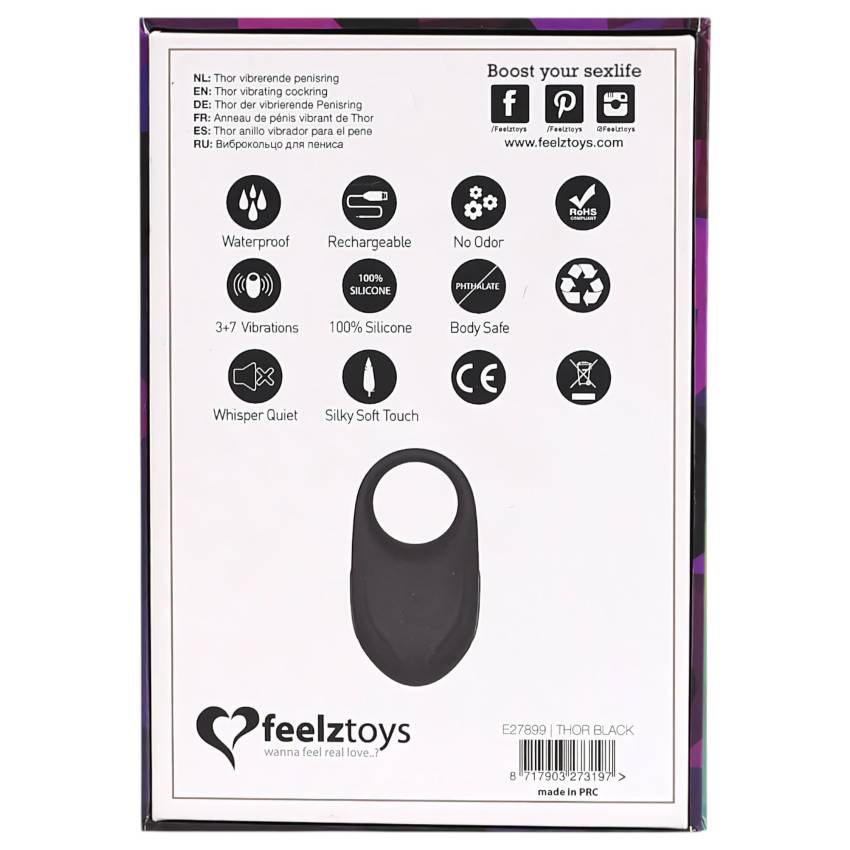 Feelztoys Thor - akkus vibrációs péniszgyűrű (fekete) - Image 5