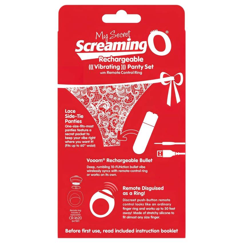 Screaming O Panty Set - vibrációs tanga - piros (S-L) - Image 3