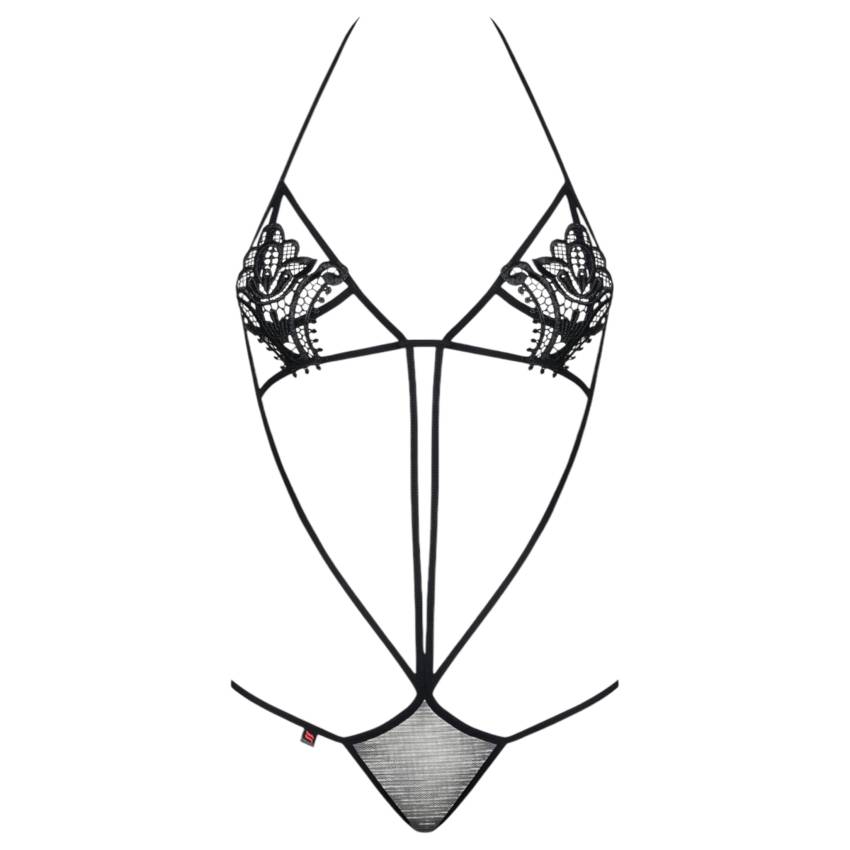 Obsessive Luiza - tulipános, pántos body - fekete (S/M) - Image 2