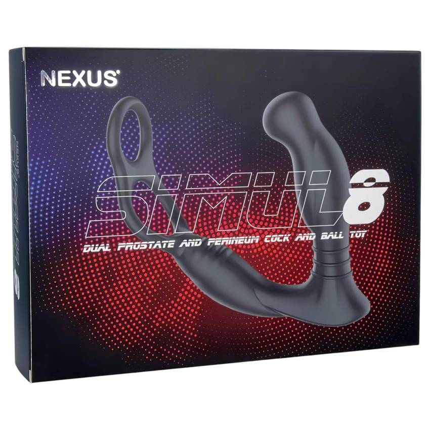 Nexus Simul8 - vibrációs péniszgyűrű anál dildóval (fekete) - Image 5