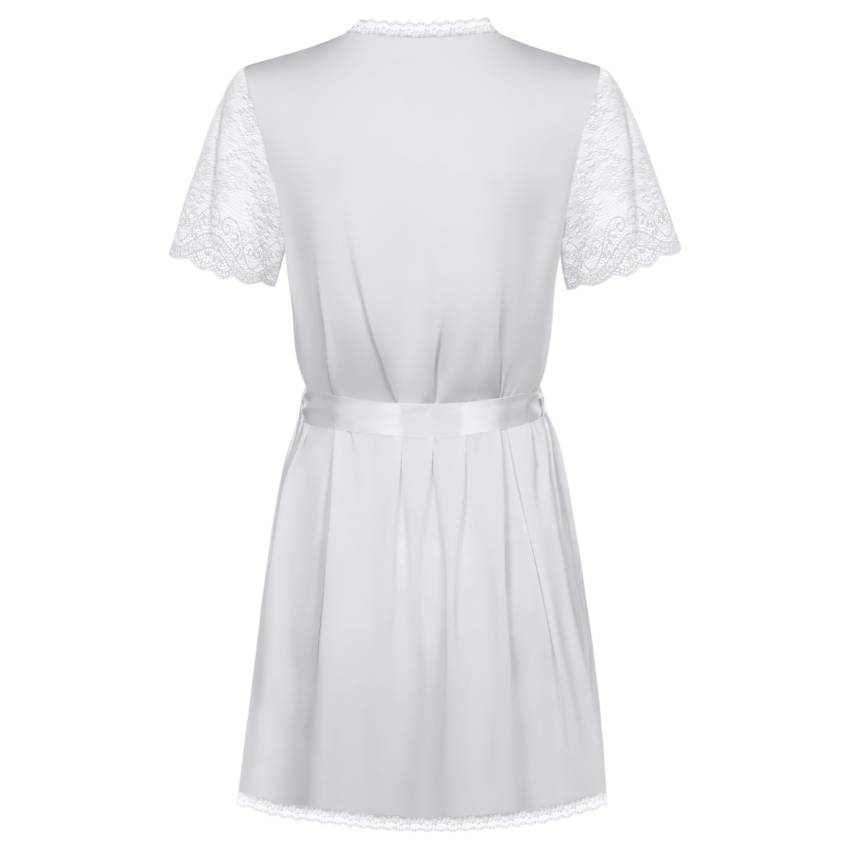 / Obsessive Miamor Robe - csipkés ujjú köntös tangával (fehér) - Image 4