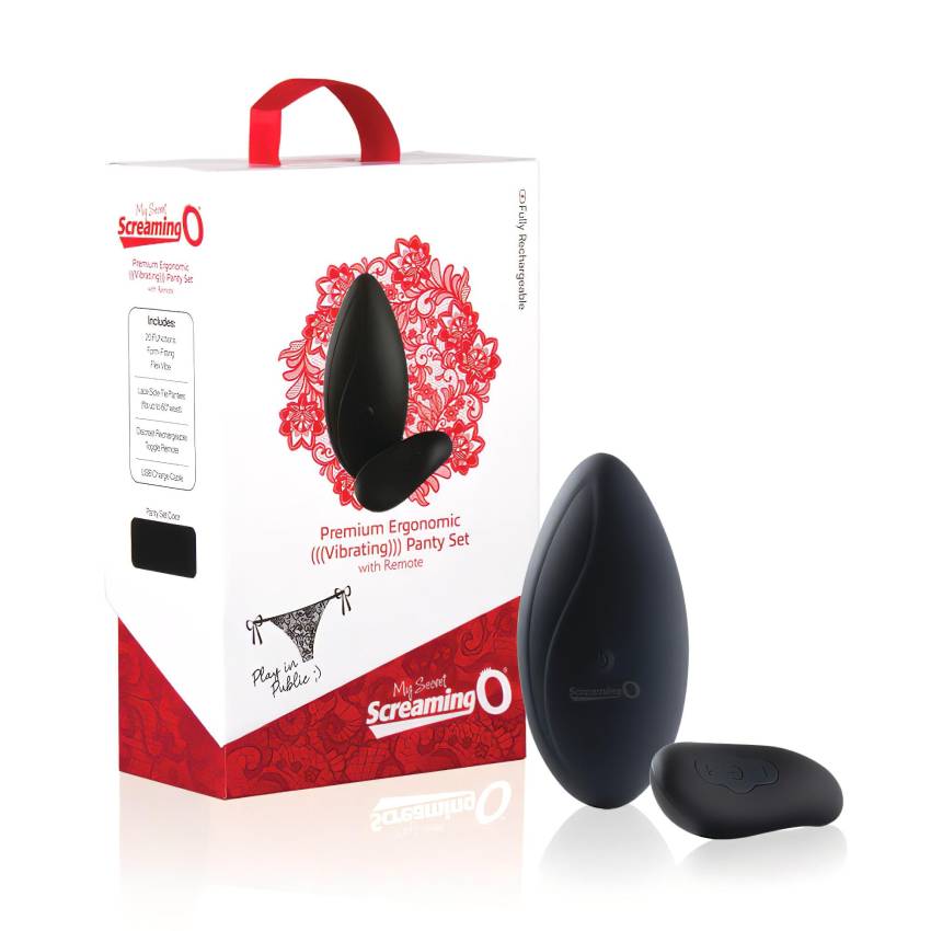 Screaming Panty - akkus, rádiós csikló vibrátor (fekete) - Image 4