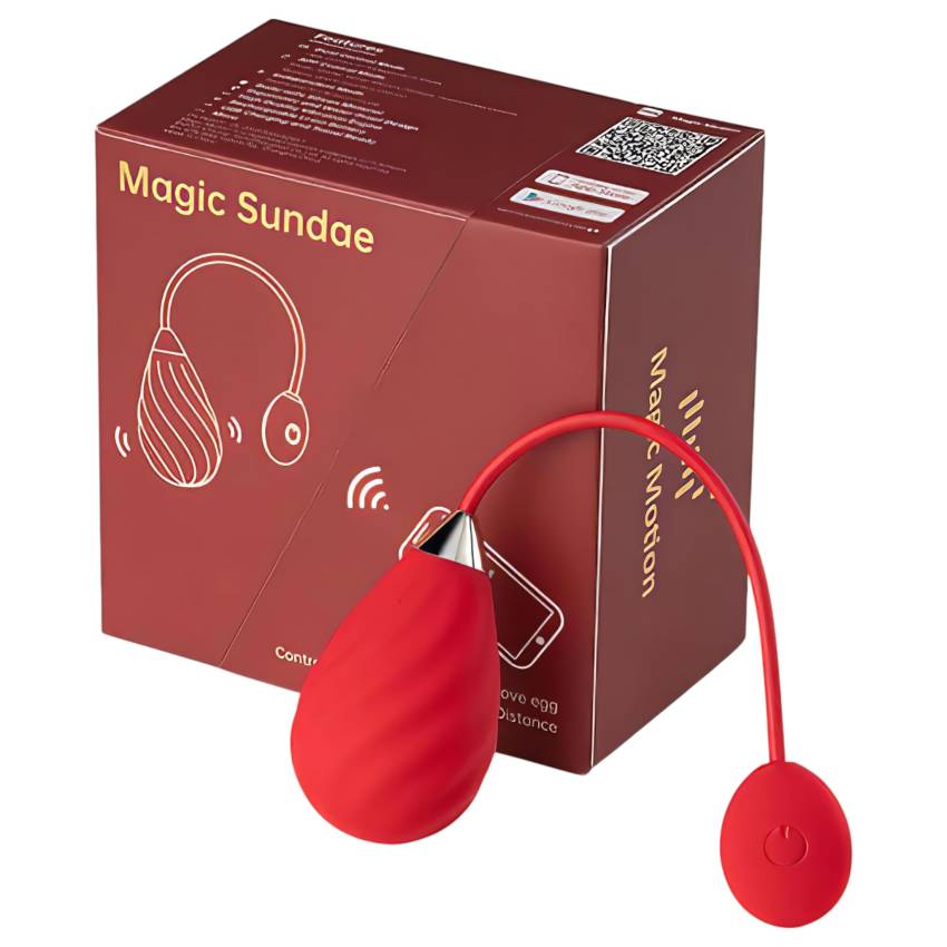 Magic Motion Sundae - okos, akkus vibrációs tojás (piros) - Image 2