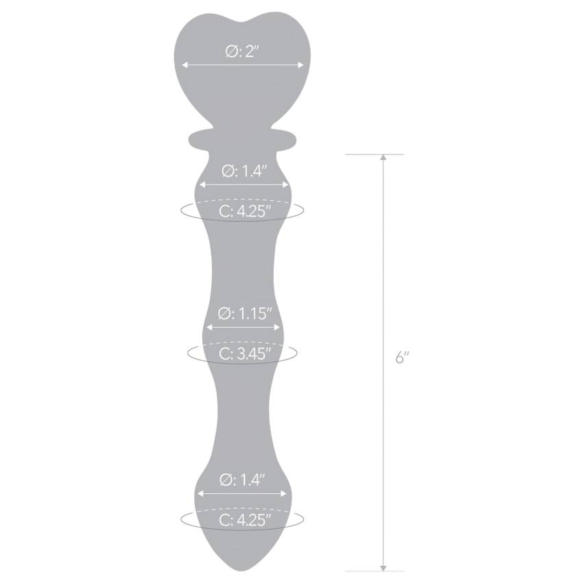 GLAS - szíves üveg dildó (átlátszó) - Image 6