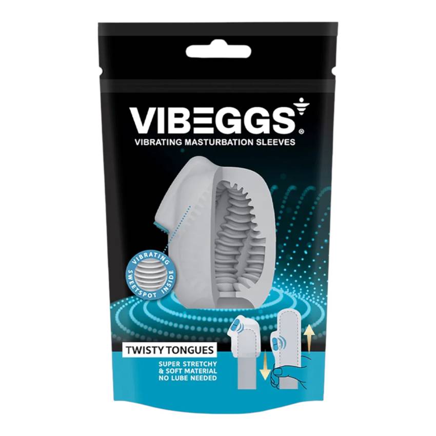 VIBEGGS Twisty Tongues - vibrációs tojás maszturbátor (fehér) - Image 3