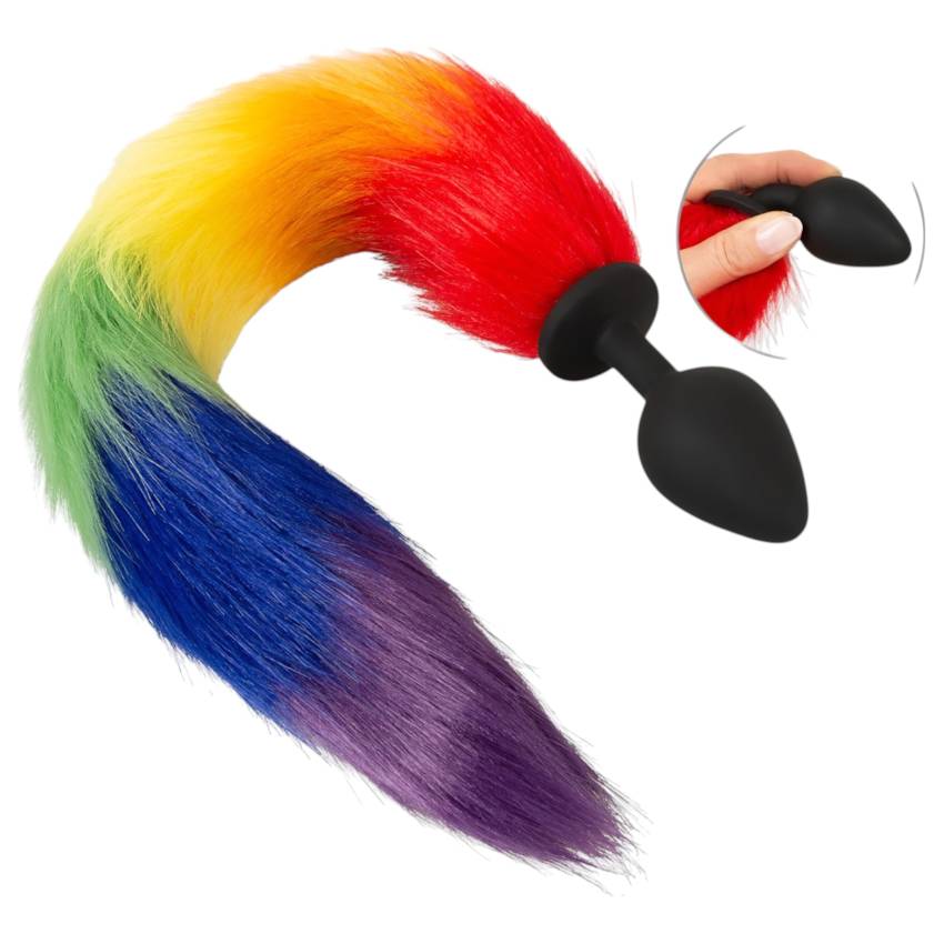 You2Toys - szilikon anál plug és farok (szivárvány) - Image 4