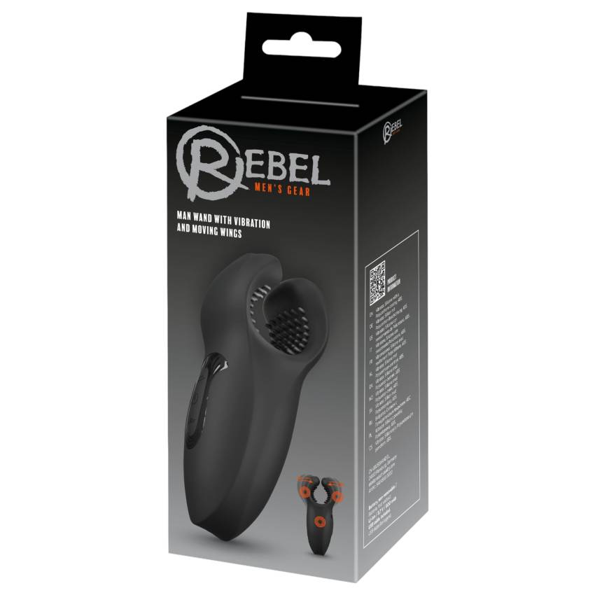 Rebel - mozgó karos, vibrációs makkvibrátor (fekete) - Image 2