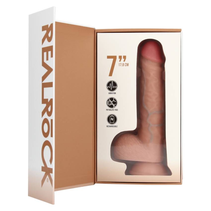 REALROCK - tapadókorongos vibrátor - natúr (18cm) - Image 3