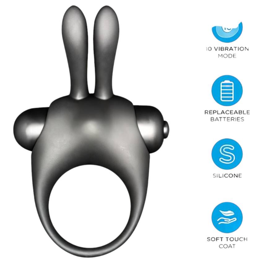 Orgie Bunny - vibrációs péniszgyűrű szett (fekete) - Image 4