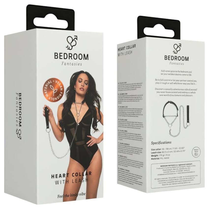 Bedroom Fantasies - nyakörv pórázzal (fekete) - Image 2