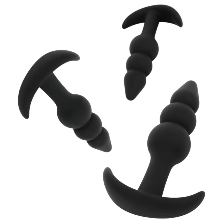EasyToys - gömbös anál plug szett - 3 részes (fekete) - Image 2