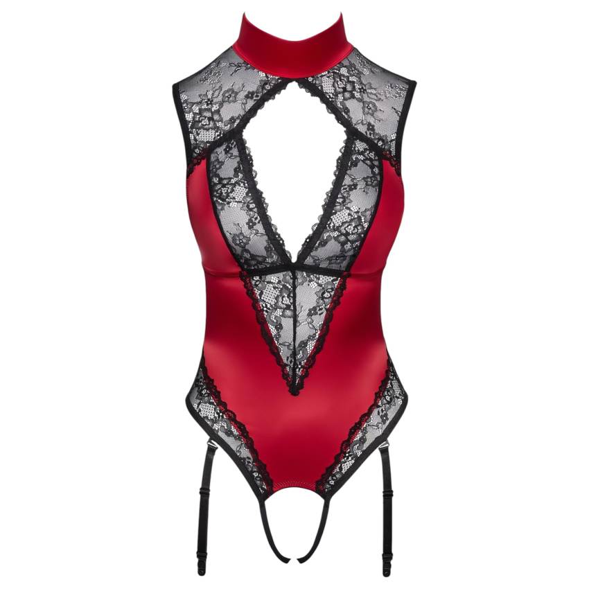 Cottelli - csipkés, nyakpántos body (piros) - Image 4