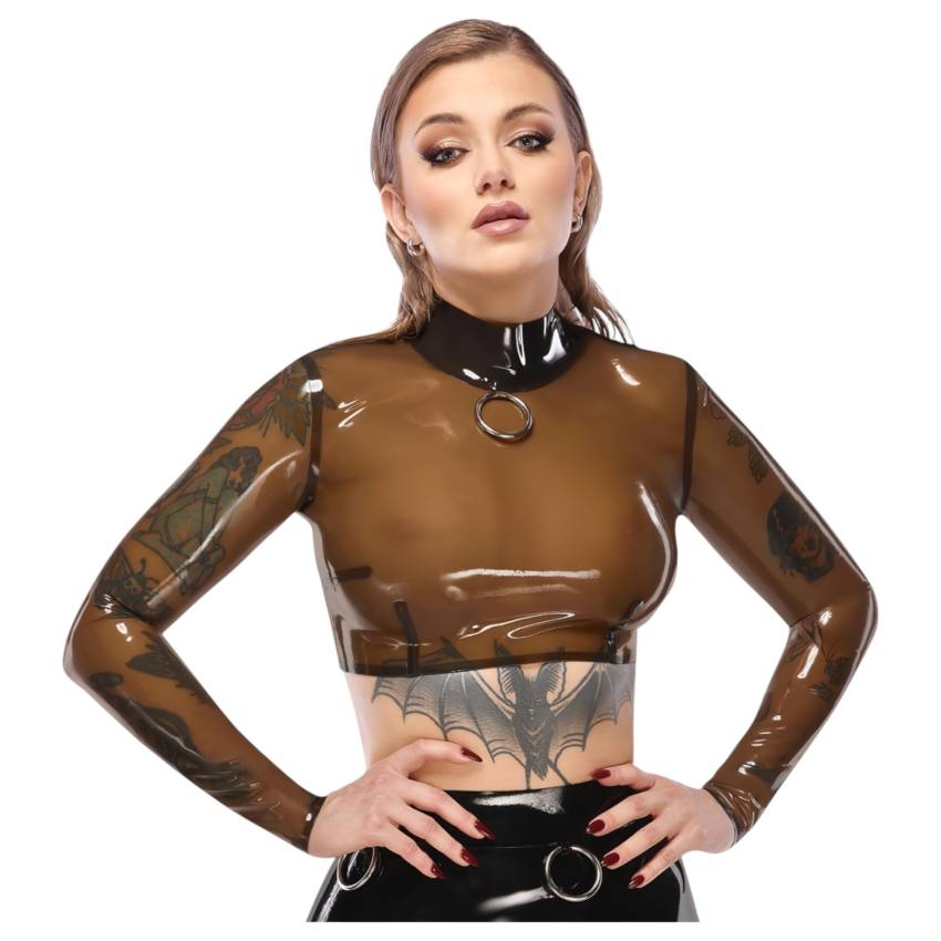 LATEX - áttetsző latex felső (áttetsző-fekete) - Image 6