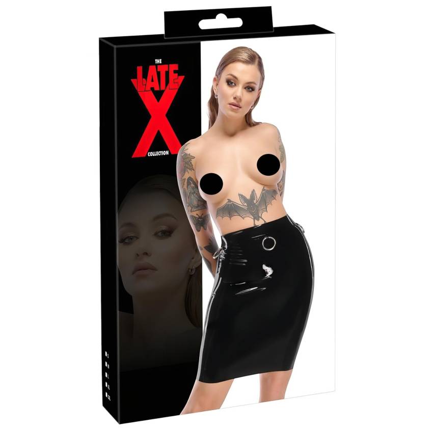 LATEX - latex midiszoknya (fekete) - Image 2