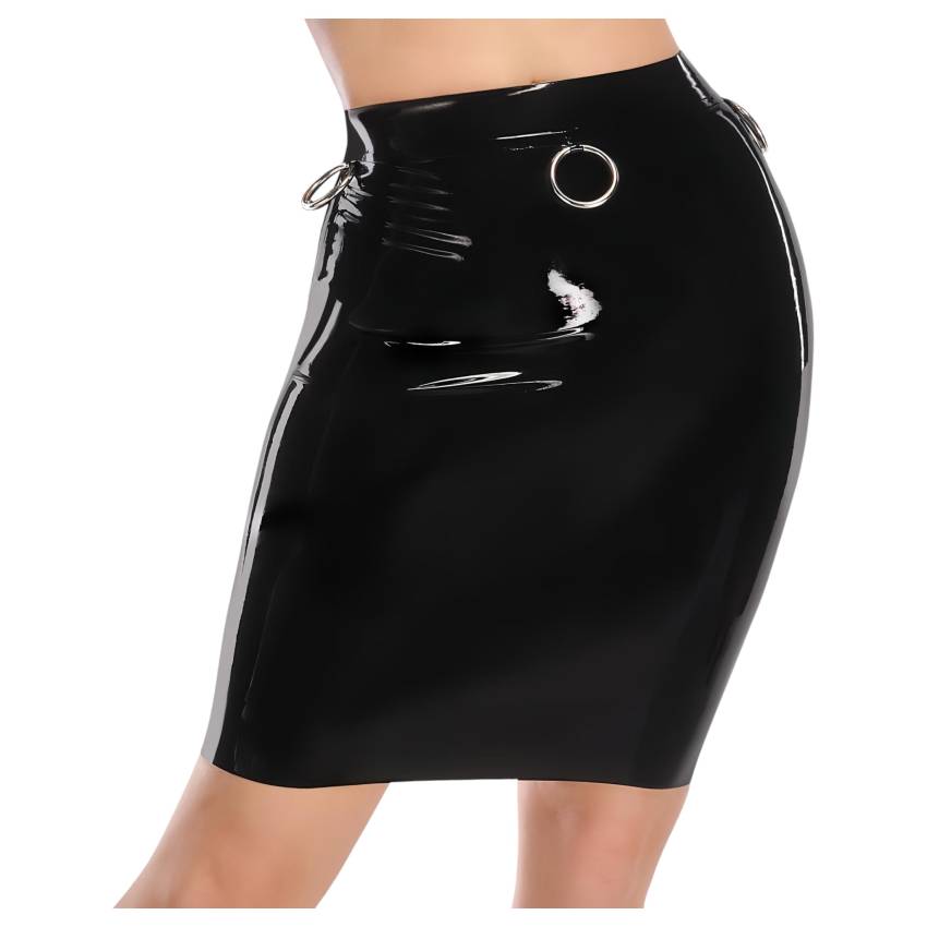 LATEX - latex midiszoknya (fekete) - Image 3