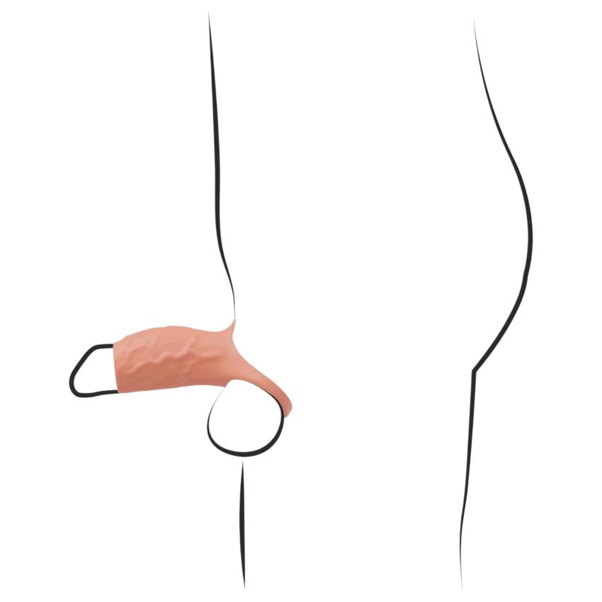 Realistixxx - nyitott, vibrációs péniszköpeny (natúr) - Image 5