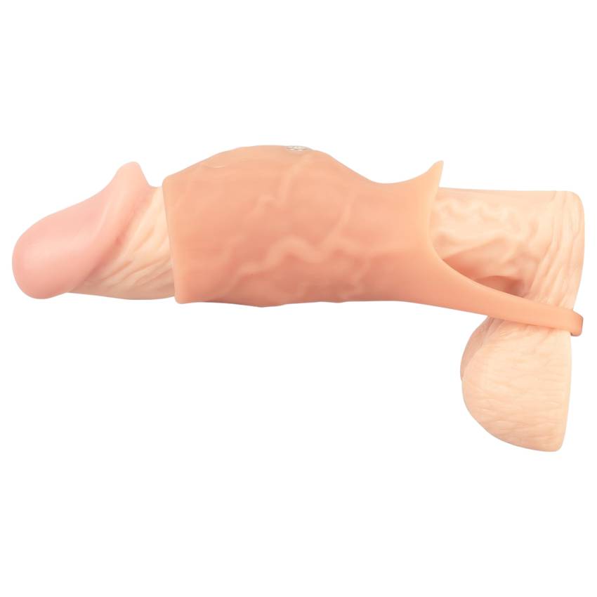 Realistixxx - nyitott, vibrációs péniszköpeny (natúr) - Image 7
