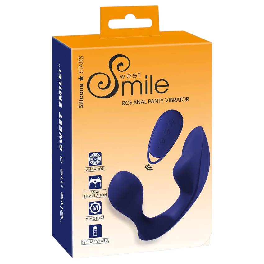 SMILE - távirányítós anál- és bugyi vibrátor (kék) - Image 2