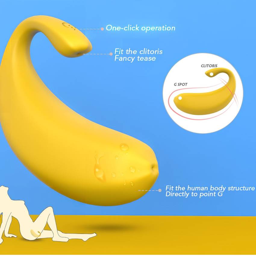 Sex HD - okos, banán formájú vibrációs tojás (sárga) - Image 5