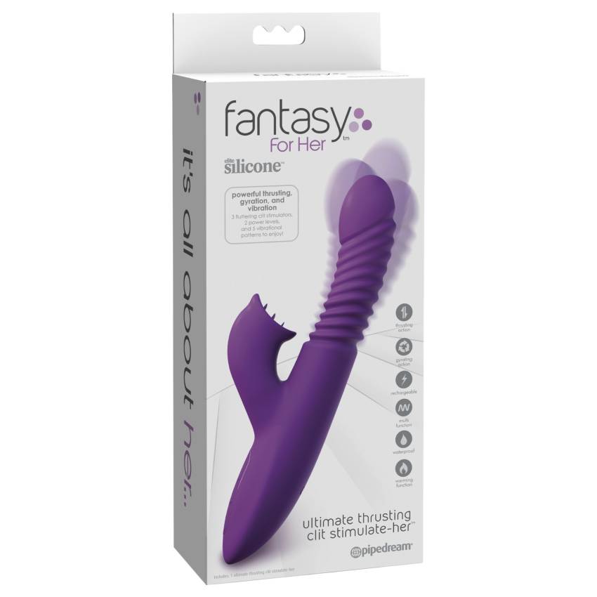 Fantasy For Her - 3in1 lökő vibrátor melegítő funkcióval (lila) - Image 2
