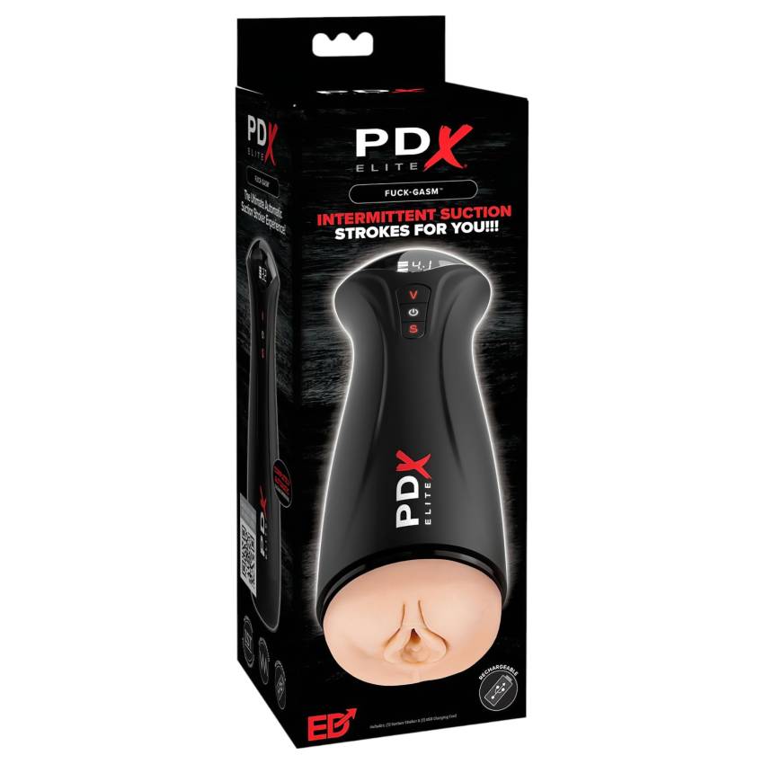 PDX Elite - szívó, rezgő maszturbátor (fekete) - Image 2