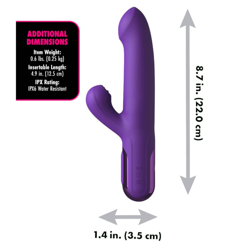 Fantasy For Her - 2in1 lökő vibrátor és csiklóizgató (lila) - Image 6