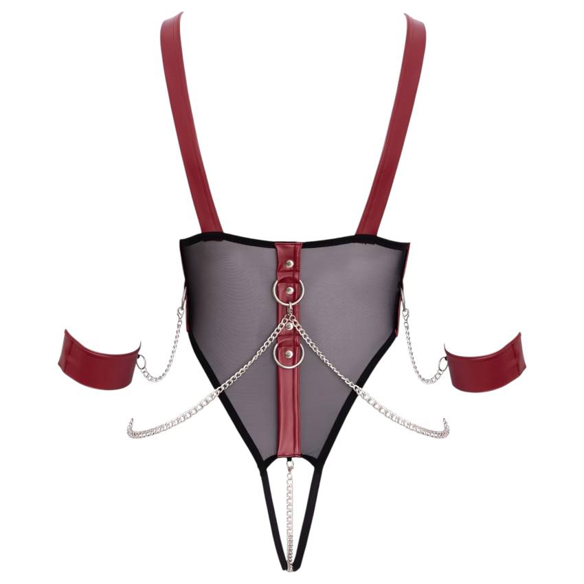 Cottelli Bondage - pántos nyitott body lánccal (fekete) - Image 6