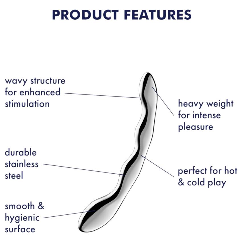 Satisfyer Cosmic Crest 2 - hullámos acéldildó (ezüst) - Image 5