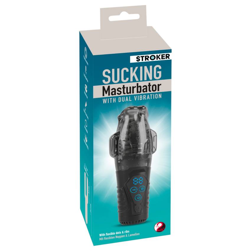 Stroker - szívó, rezgő maszturbátor (szürke) - Image 2