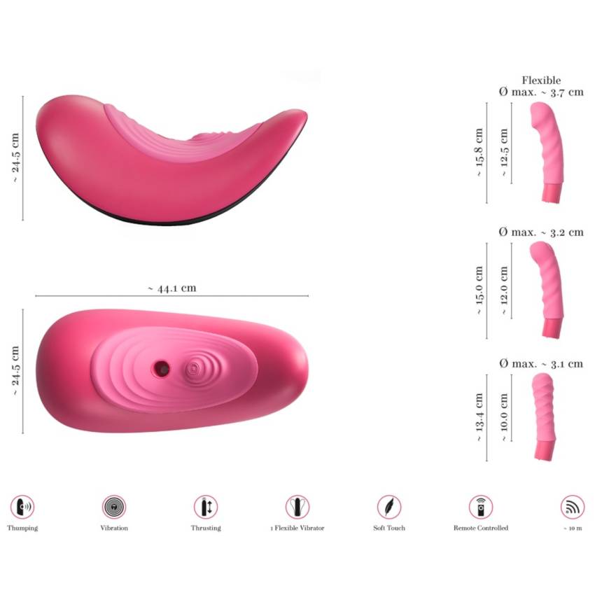 VibePad Rideon - pulzáló G-pont és csiklóizgató hinta (pink) - Image 4