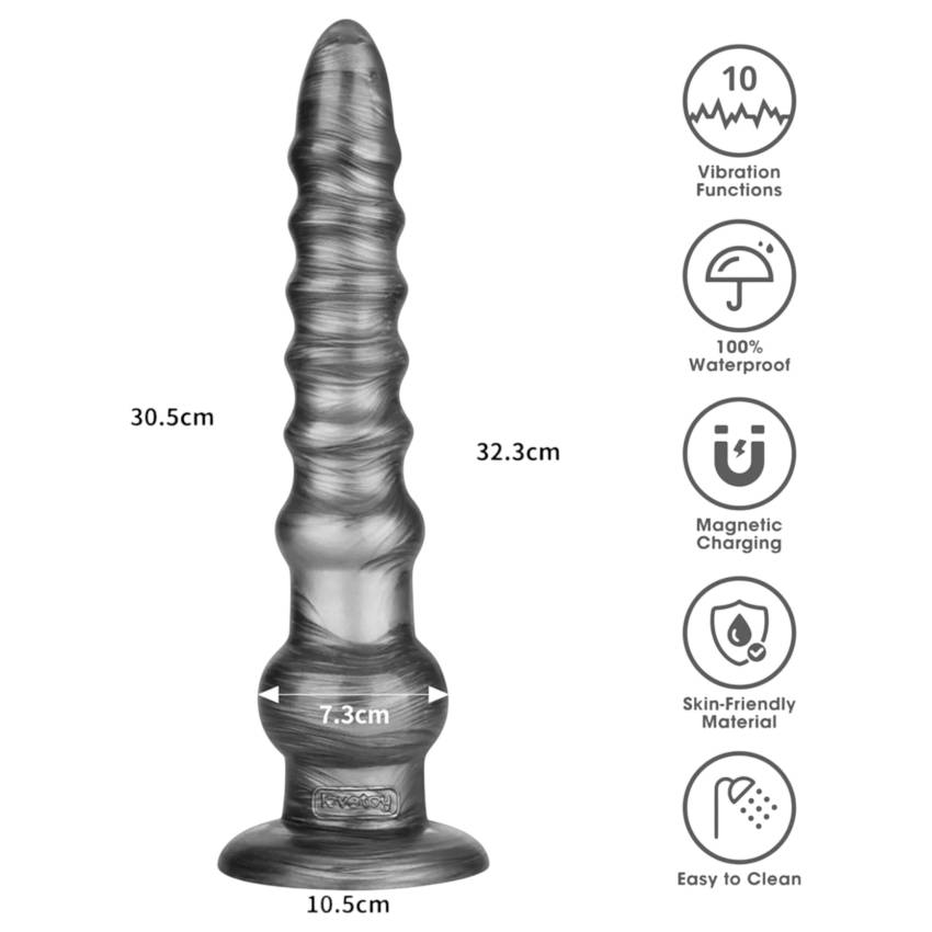 Lovetoy King Sized - extra nagy vibrátor - 32 cm (szürke) - Image 8