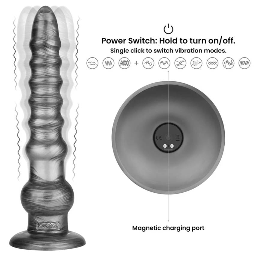Lovetoy King Sized - extra nagy vibrátor - 32 cm (szürke) - Image 9