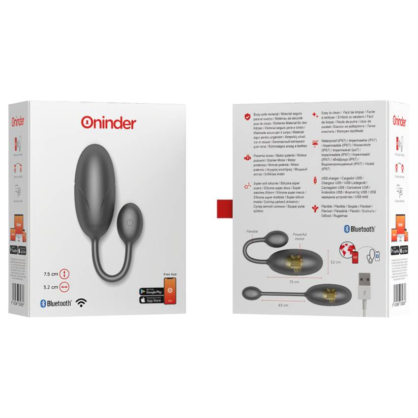 Oninder Tokyo - okos vibrációs tojás (fekete) - Image 2