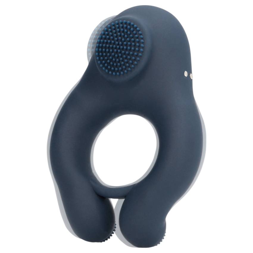 Loveline - vibrációs péniszgyűrű csiklóstimulálóval (szürke) - Image 3