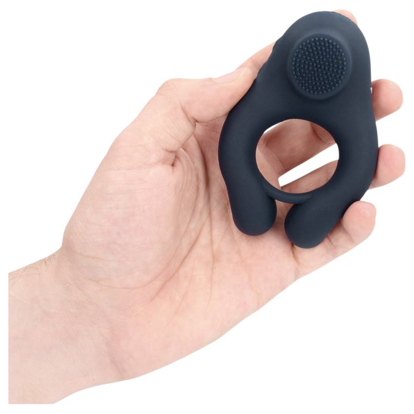 Loveline - vibrációs péniszgyűrű csiklóstimulálóval (szürke) - Image 7