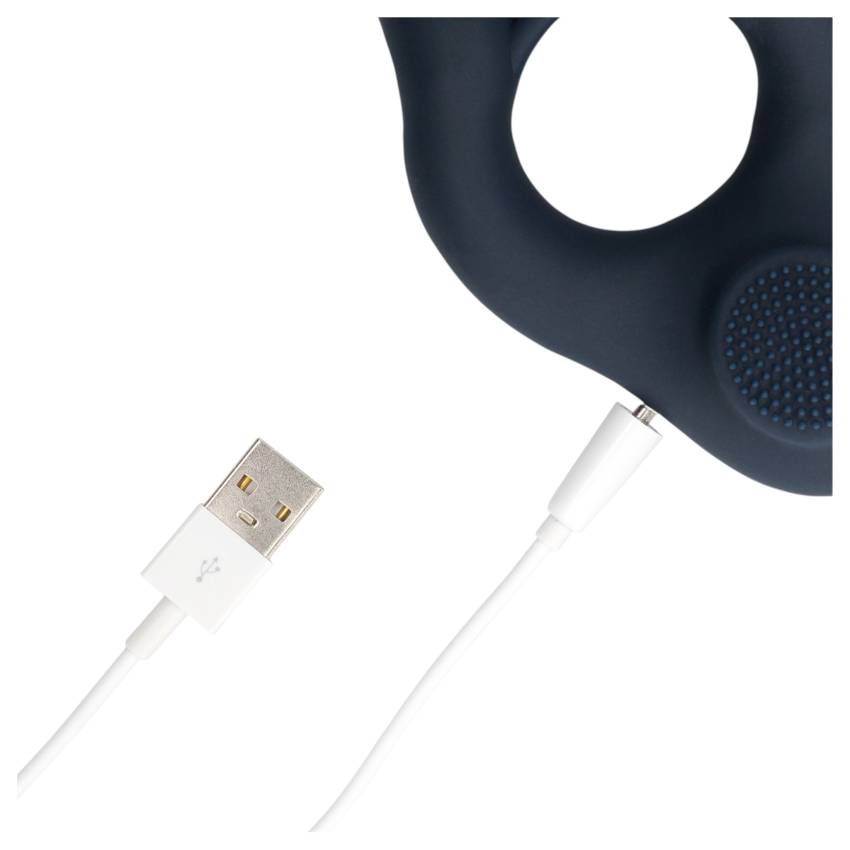 Loveline - vibrációs péniszgyűrű csiklóstimulálóval (szürke) - Image 8