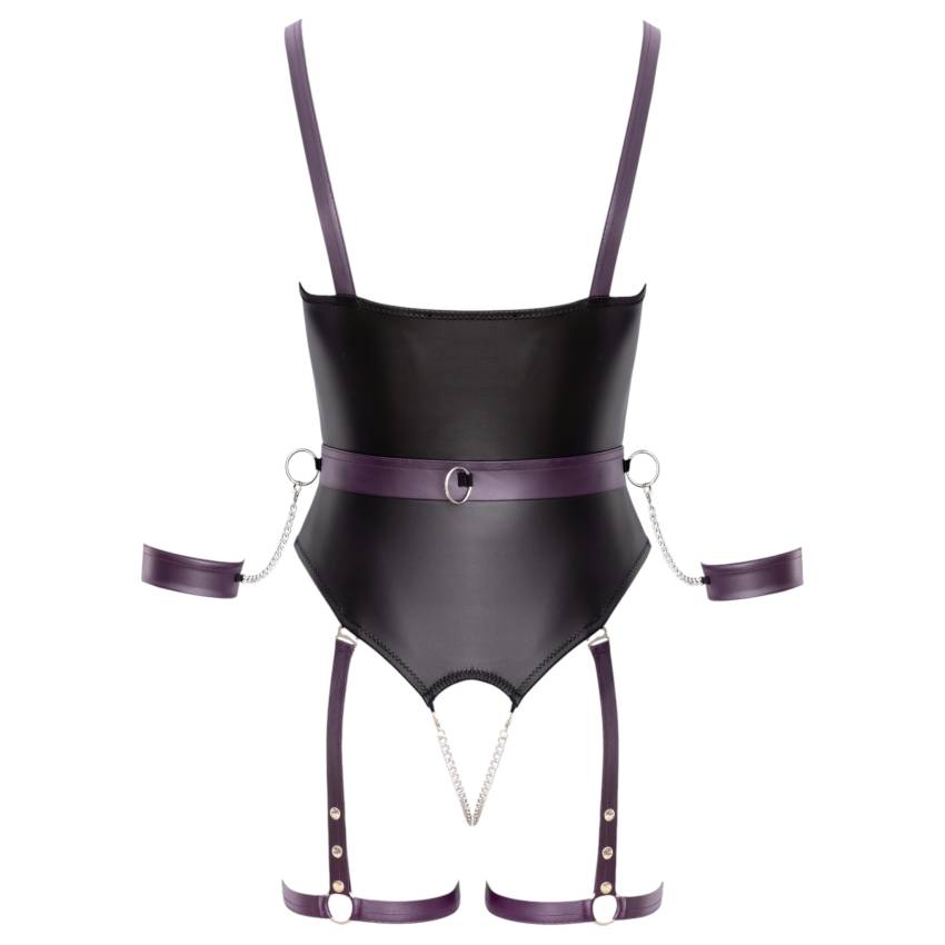 Cottelli - nyitott bondage body bilincsekkel (fekete) - Image 5