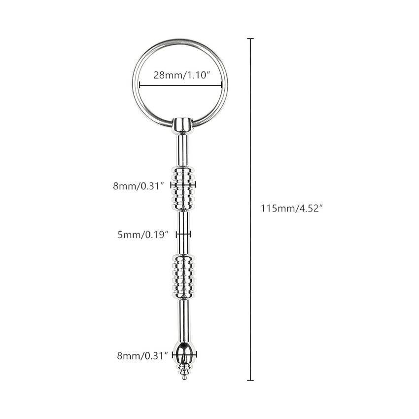 Urethralplay - bordázott fém dilátor - 8,5cm (ezüst) - Image 3