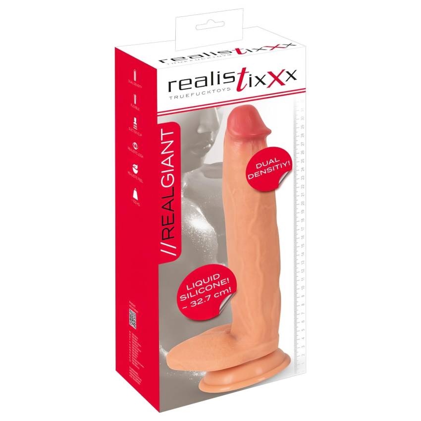 Realistixxx Real Giant - extra nagy, herés dildó (natúr) - Image 2