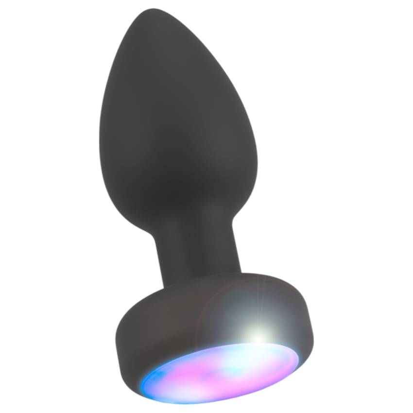 ANOS - világító, vibrációs anál plug (fekete) - Image 3